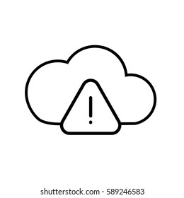 Cloud storage flat outline color icon