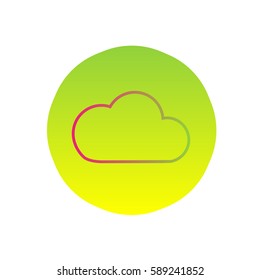 Cloud storage flat outline icon