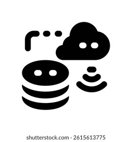 cloud storage glyph icon. Strong and solid vector icon for websites, mobile interfaces, presentations, and visual branding. High quality and easy to edit.