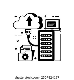Cloud storage Glyph Icon, Vector illustration