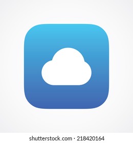 Cloud storage icon button, vector illustration. Simple flat metro design style. esp10