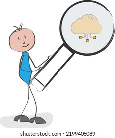 Cloud Storage icon with cartoon design