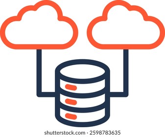 Cloud Storage Icon Color Line Vector Illustration