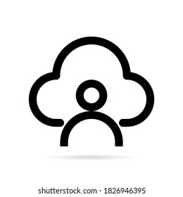 Cloud storage icon. Cloud computing in line icon style. Vector illustration.