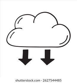 Cloud Storage Icon for Data Backup, Sync, and Digital Access