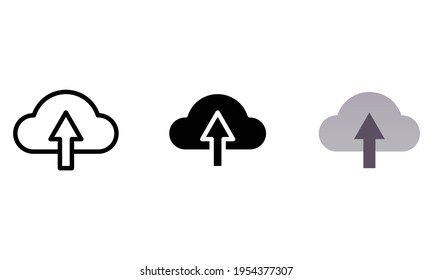 cloud storage icon, data upload vector, icon set for technology with various icon styles