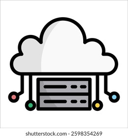Cloud Storage Icon Element For Design