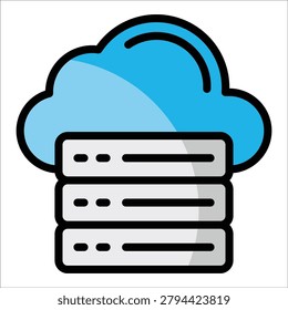 Cloud Storage Icon Element For Design