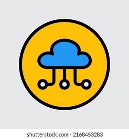 Cloud storage icon in filled line style about user interface, use for website mobile app presentation