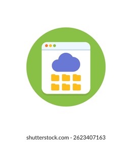 cloud storage icon, flat vector design