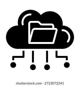 Cloud Storage Icon Glyph Design Vector Illustration