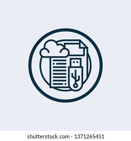 Cloud storage icon isolated on white background.  Cloud storage icon trendy and modern symbol for graphic and web design. 