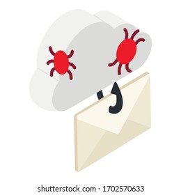 Icono de almacenamiento en nube. Isométrica ilustración del icono vectorial de almacenamiento en nube para Web