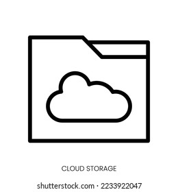 icono de almacenamiento en la nube. Diseño De Estilo De Arte De Línea Aislado En Fondo Blanco