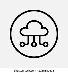 Cloud storage icon in line style about user interface, use for website mobile app presentation