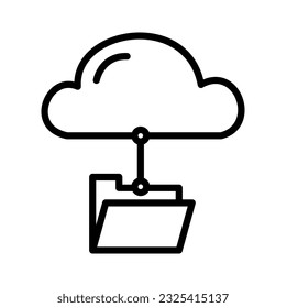 a cloud storage icon in line style