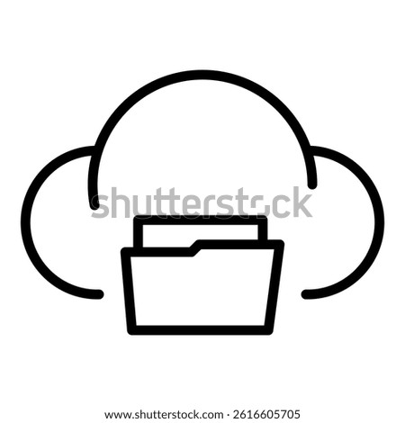 Cloud storage icon in line style with editable stroke. Icons about clouds and folders. Cloud storage technology icon with editable stroke