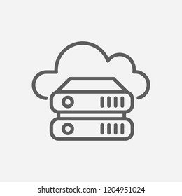 Cloud storage icon line symbol. Isolated vector illustration of  icon sign concept for your web site mobile app logo UI design.