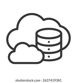 Cloud Storage Icon Lineal Style Vector Illustration