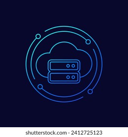 cloud storage icon, linear design
