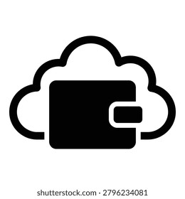 Cloud storage icon with lock symbol for secure data protection online service icon