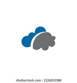Cloud storage icon logo design vector template