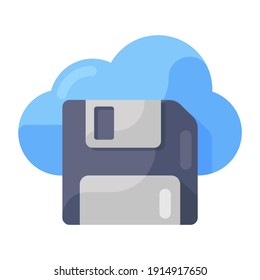 
Cloud storage icon in modern flat style, cloud hosting