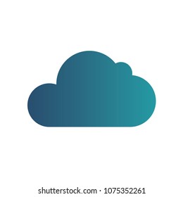 Cloud storage. Cloud icon on smartphone screen. Isolated gradient blue icon on white background