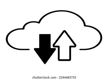 Cloud storage icon on white background for graphic and web design. Simple illustration. Internet concept symbol