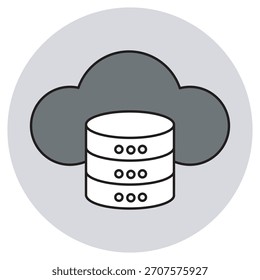 Ícone de armazenamento em nuvem, armazenamento em nuvem on-line, backup seguro de dados, armazenamento de arquivos digital, plataforma de dados em nuvem, vetor