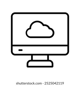 icono de almacenamiento en la nube. Diseño de estilo de contorno aislado sobre fondo blanco