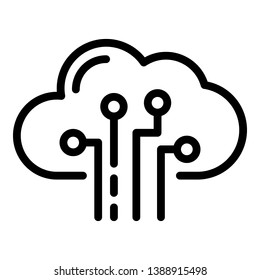 Cloud storage icon. Outline cloud storage vector icon for web design isolated on white background