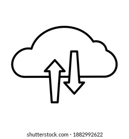 Cloud storage icon. Pictogram for backup. Isolated on white background.
