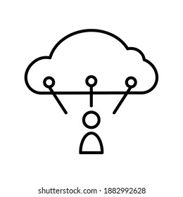 Icono de almacenamiento en la nube. Pictograma para copia de seguridad. Aislado sobre fondo blanco.