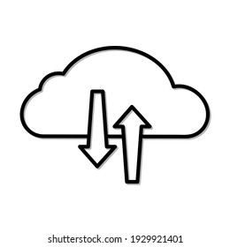 Cloud storage icon. Pictogram for backup. Isolated on white background.