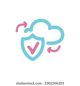 cloud storage icon, storage safety icon