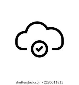 Cloud Storage Icon Symbol Black Outline High Quality Vector. EPS10