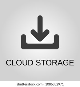 Cloud storage icon. Cloud storage symbol. Flat design. Stock - Vector illustration