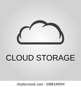 Cloud storage icon. Cloud storage symbol. Flat design. Stock - Vector illustration