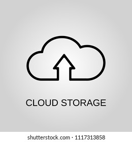 Cloud storage icon. Cloud storage symbol. Flat design. Stock - Vector illustration