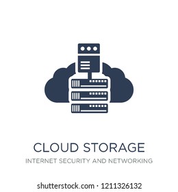 Cloud storage icon. Trendy flat vector Cloud storage icon on white background from Internet Security and Networking collection, vector illustration can be use for web and mobile, eps10