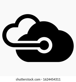 Cloud storage icon. Upload to server. Remote access. Information on the remote computer. Commercial line vector icon for websites and mobile minimalistic flat design.