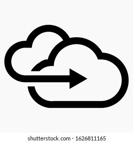 Cloud storage icon. Upload to server. Remote access. Information on the remote computer. Commercial line vector icon for websites and mobile minimalistic flat design.