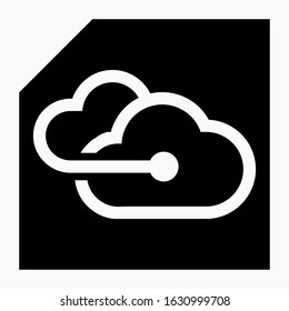 Cloud storage icon. Upload to server. Remote access. Information on the remote computer. Commercial line vector icon for websites and mobile minimalistic flat design.