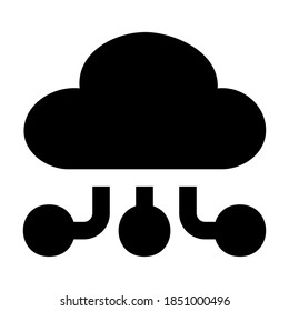 Cloud-Storage-Symbol im soliden Stil für jedes Projekt, verwenden Sie für die Website-Mobile-App-Präsentation