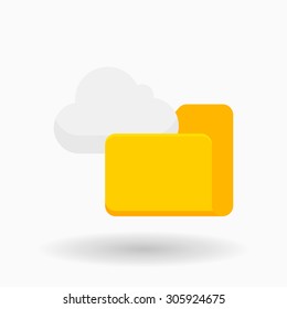 Cloud storage icon, vector illustration. Flat design style with  shadow,eps10