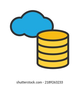 Cloud Storage icon vector image. Can also be used for Artificial Intelligence. Suitable for mobile apps, web apps and print media.