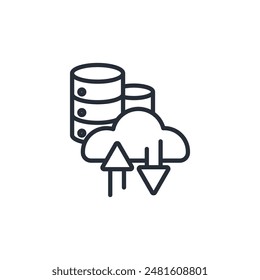 cloud storage icon. vector.Editable stroke.linear style sign for use web design,logo.Symbol illustration.