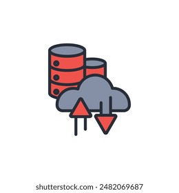 cloud storage icon. vector.Editable stroke.linear style sign for use web design,logo.Symbol illustration.