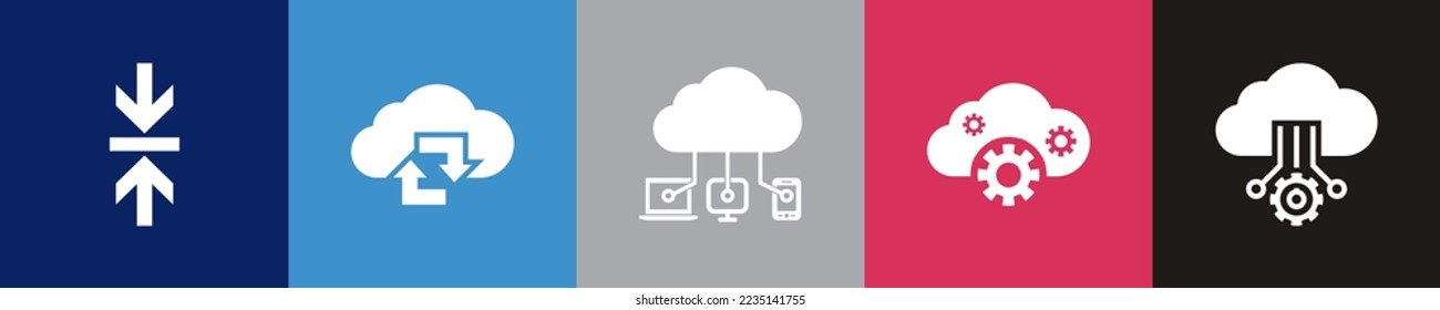 cloud storage icons Infographic design template. Creative concept with 5 steps